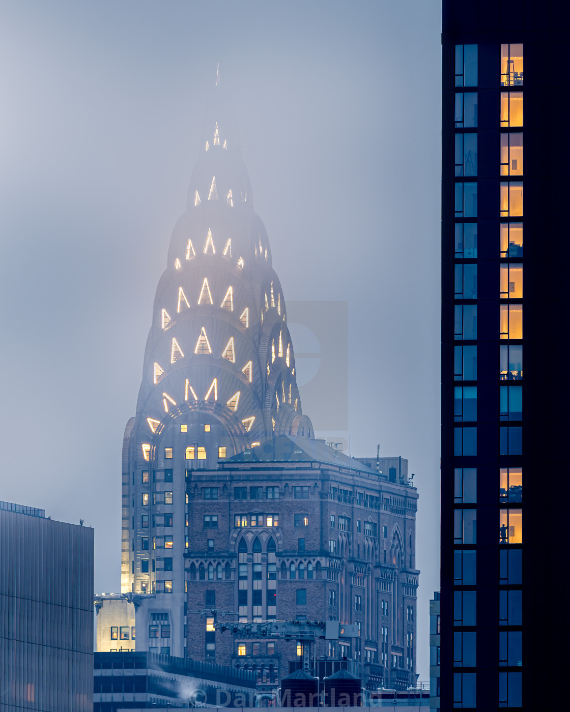 "Chrysler in the Mist" stock image