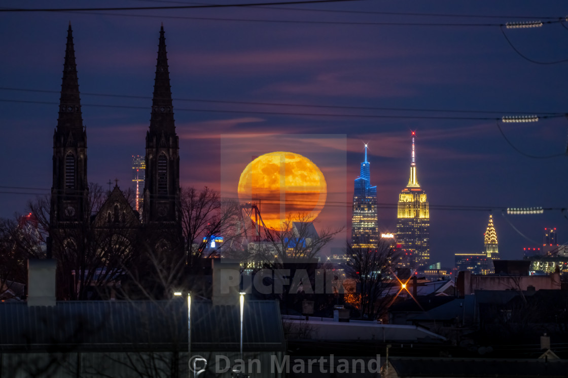 "Moons rising" stock image