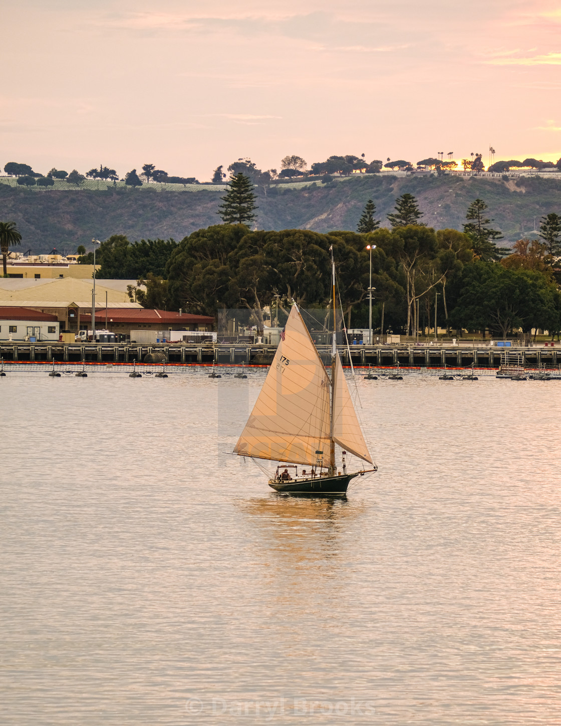 "Sailboat Off San Diego" by Darryl Brooks - $10.81 "Sailboat Off San Diego" stock image