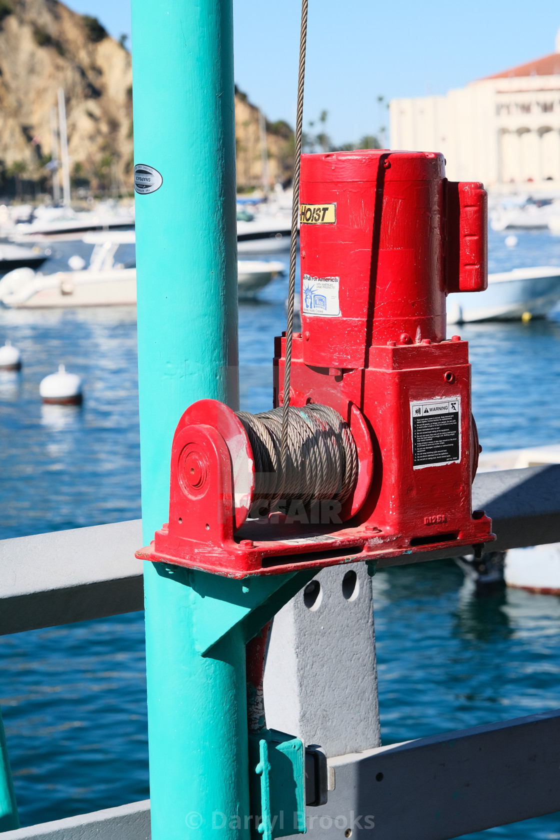 "Red Hoist on Pier" by Darryl Brooks - $10.81 "Red Hoist on Pier" stock image