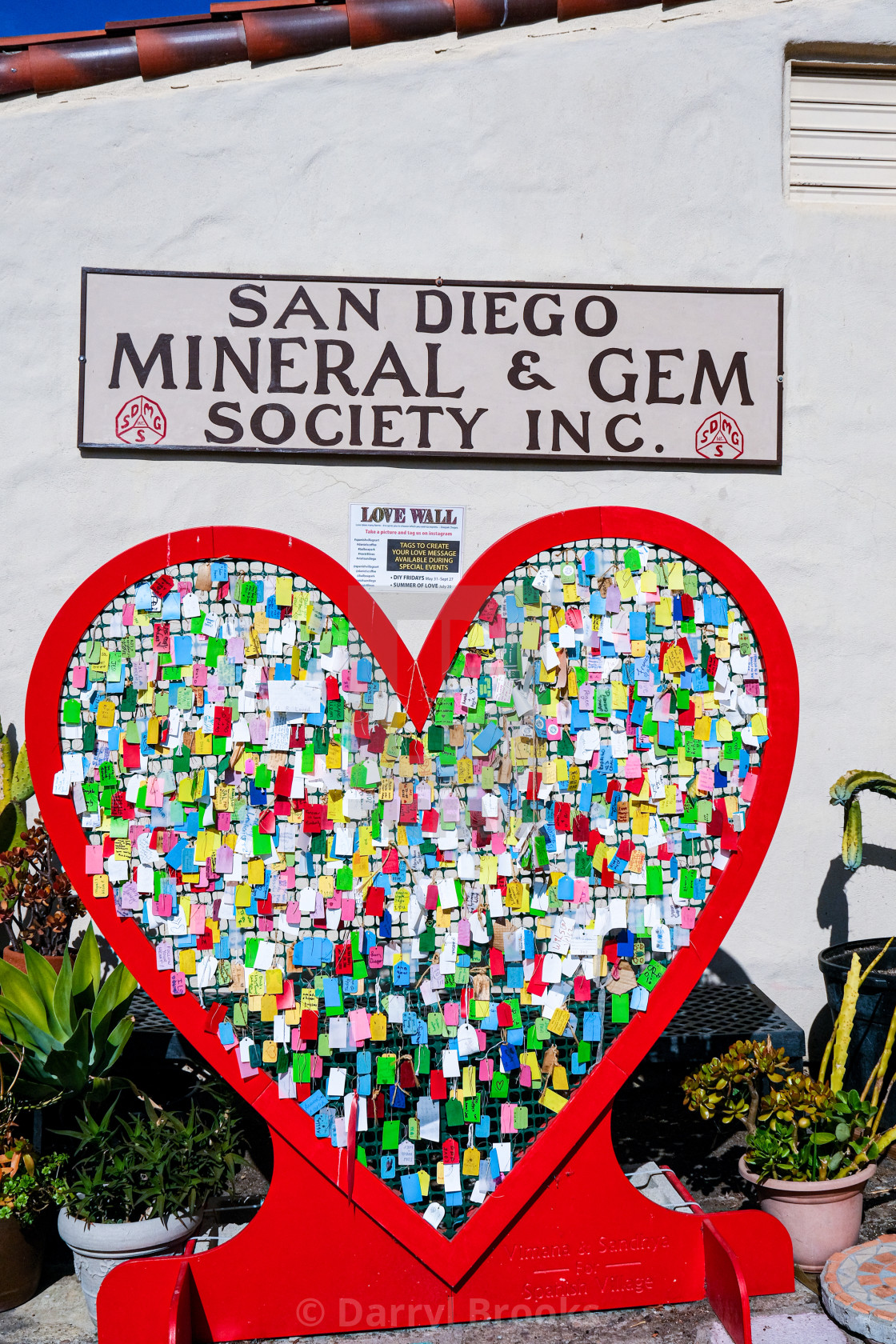 "Tags on Love Wall at San Diego Mineral and Gem Society" by Darryl Brooks - $10.81 "Tags on Love Wall at San Diego Mineral and Gem Society" stock image