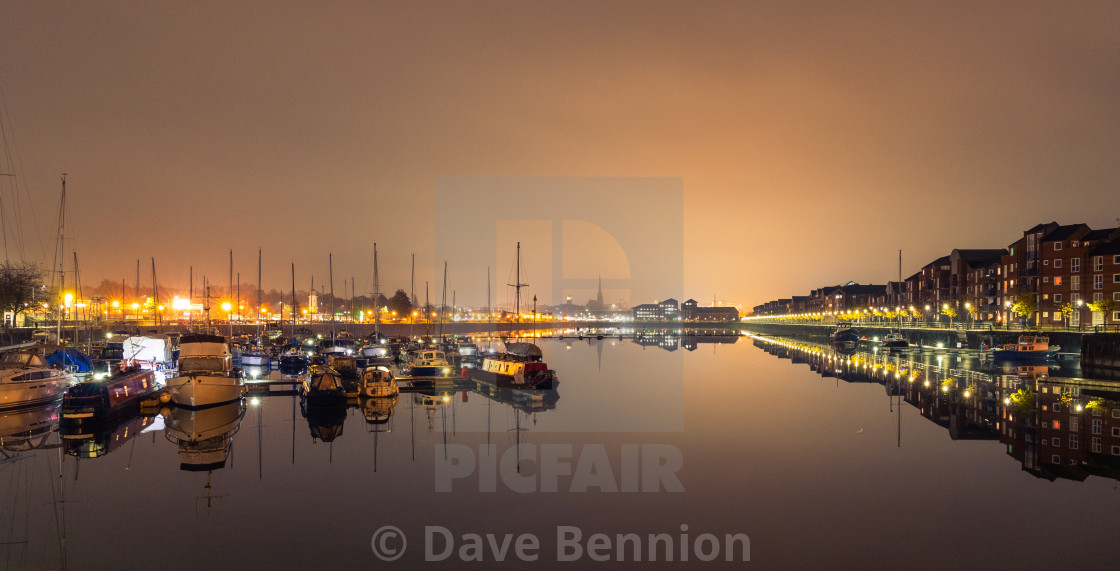 "Preston Docks at night" stock image