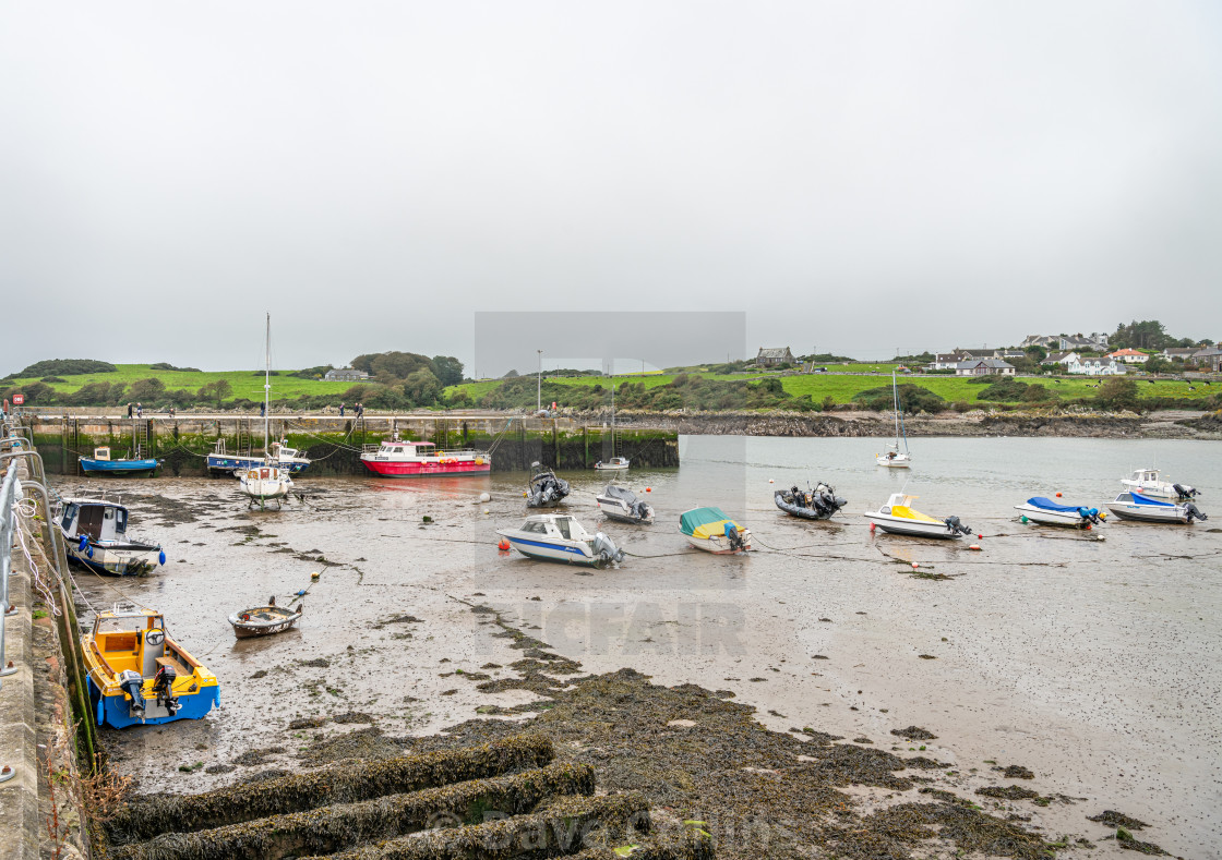 "Low tide in the Harbour, Isle of Whithorn, Dumfries & Galloway, Scotland" stock image