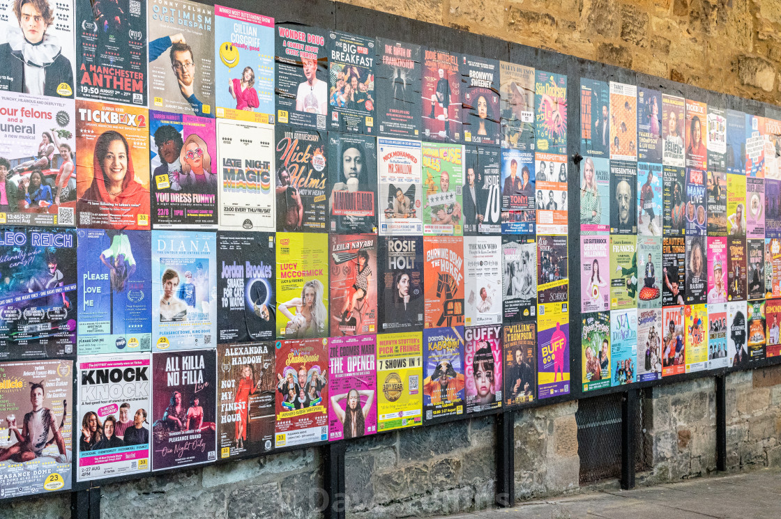 "Edinburgh Fringe Show advertising Posters, Edinburgh, Scotland" stock image