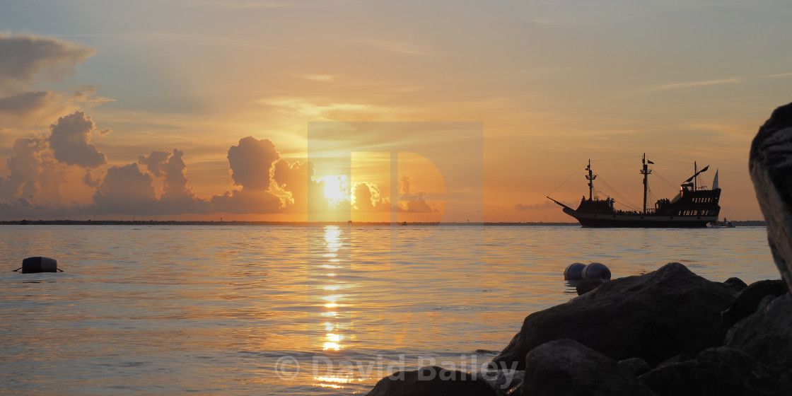 "Pirate Sunset" stock image