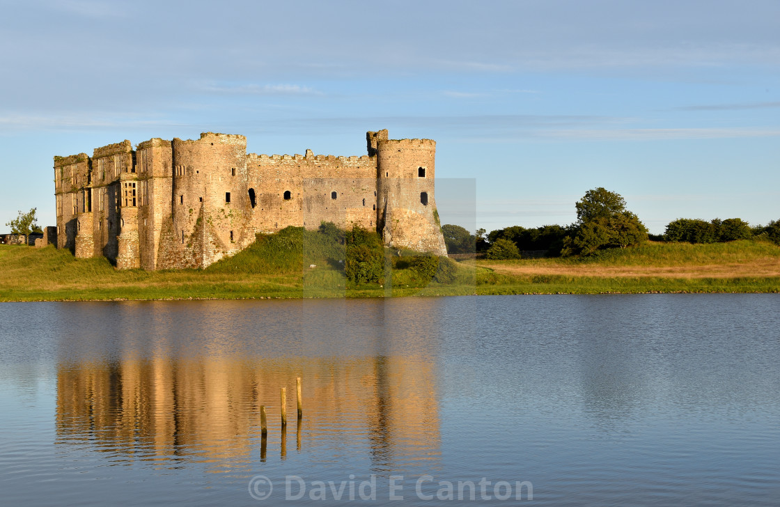 "A view of Carew Castle on a July evening." stock image