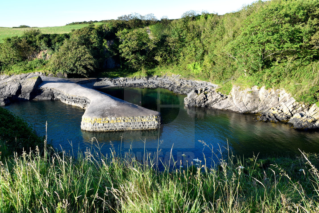 "Stackpole Quay in Pembrokeshire in July" stock image