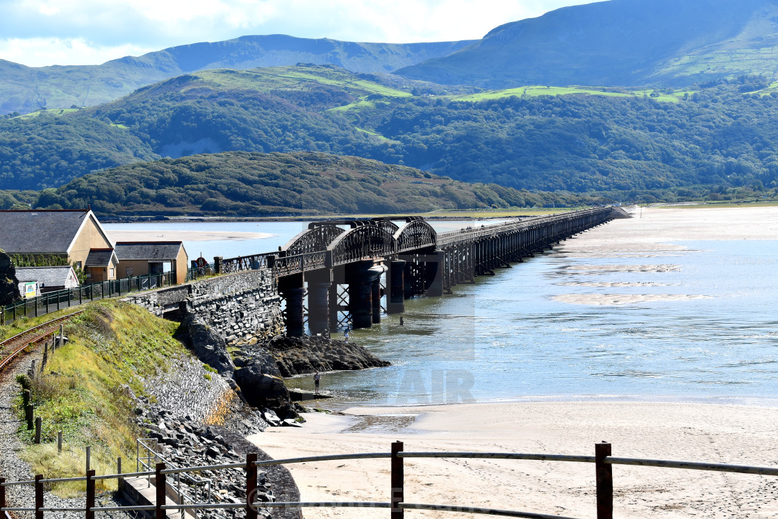 "Barmouth railway bridge." stock image