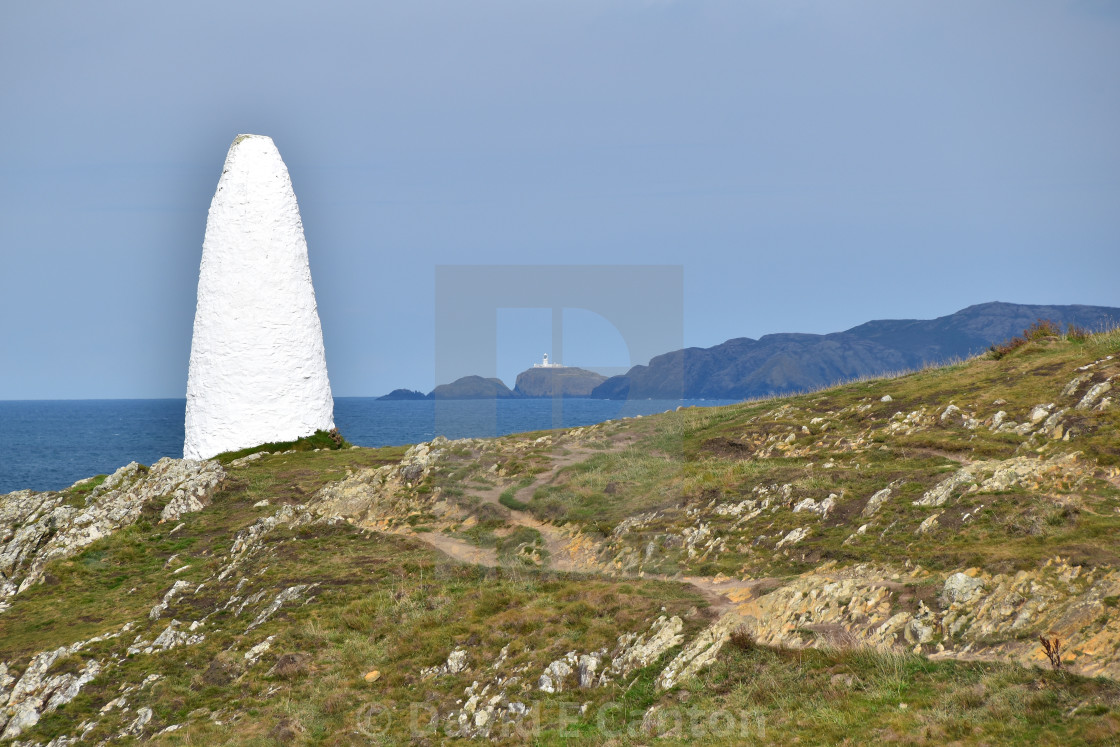 "A view of Strumble head from Porthgain" stock image