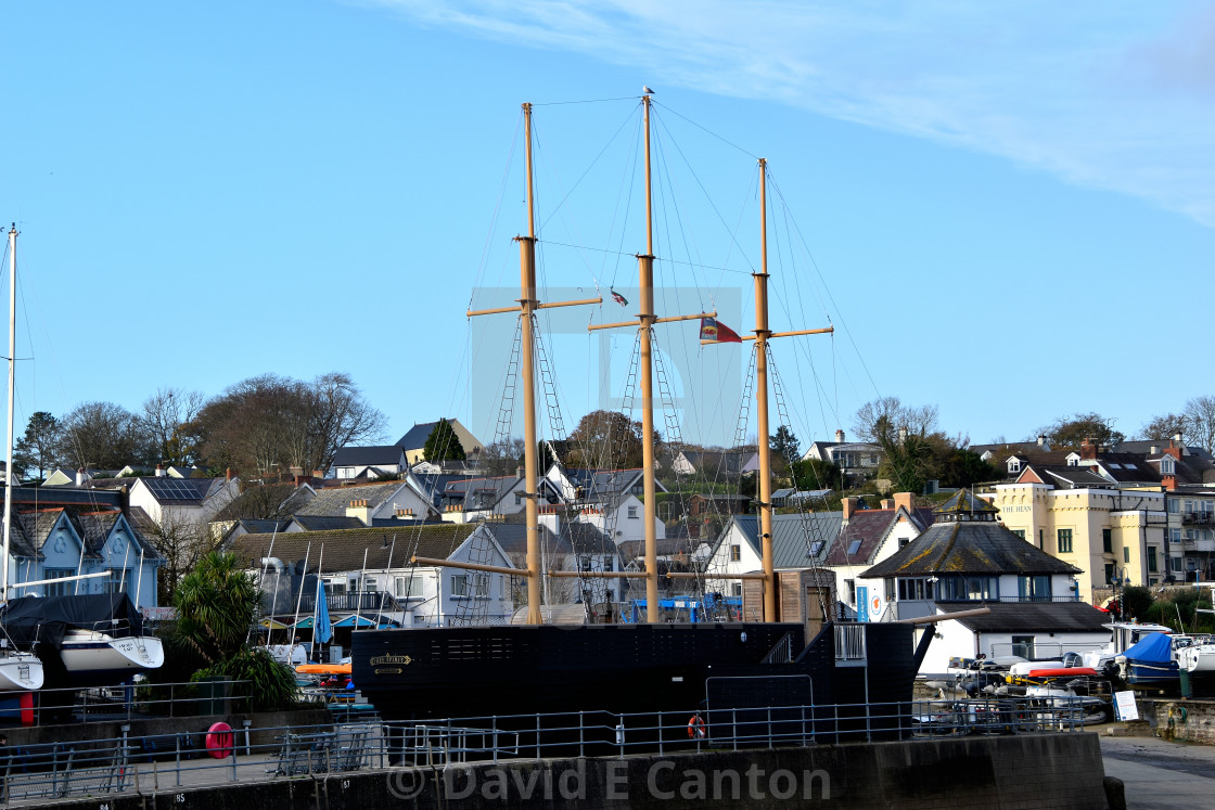 "A view of Saundersfoot from the harbour" stock image