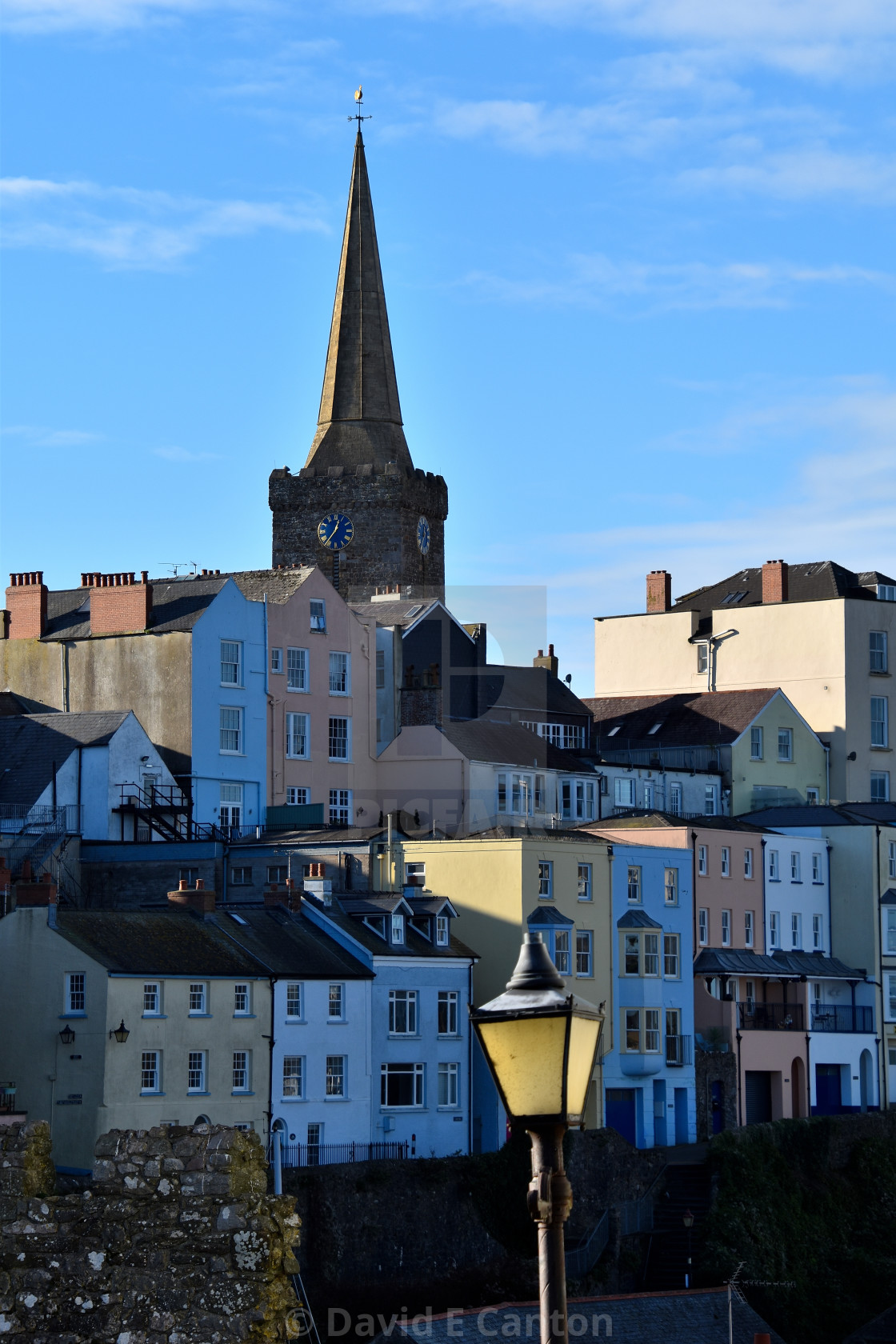 "A view of Tenby in December" stock image