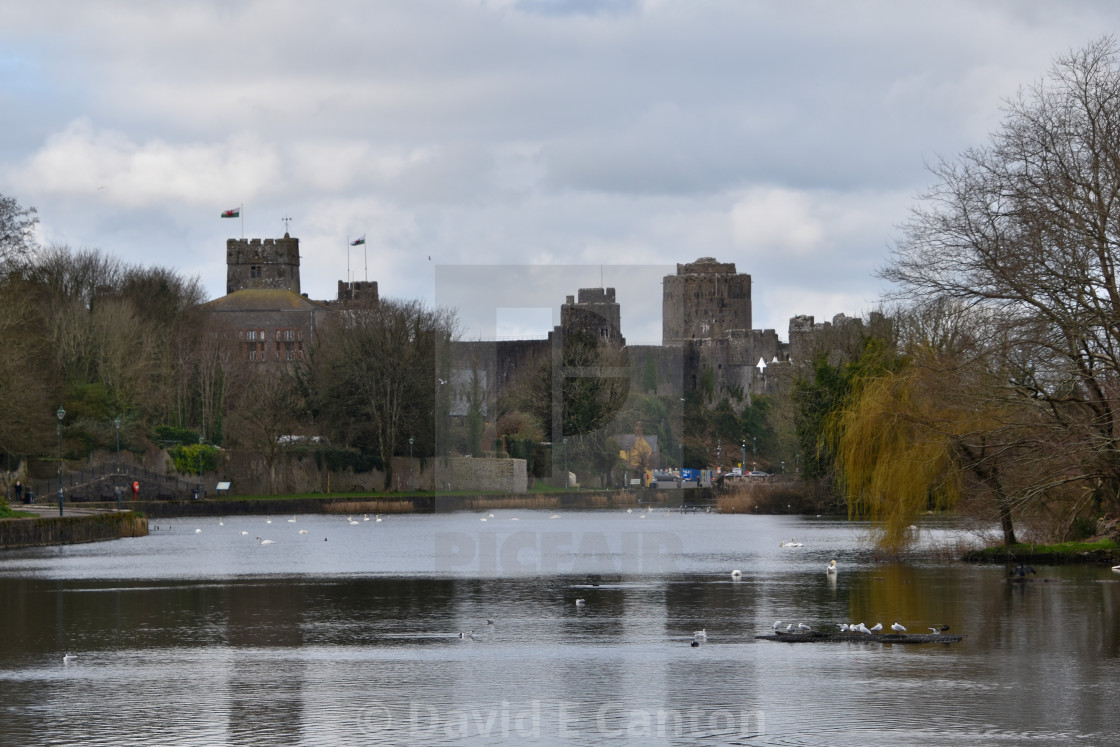 "A view of Pembroke Castle" stock image