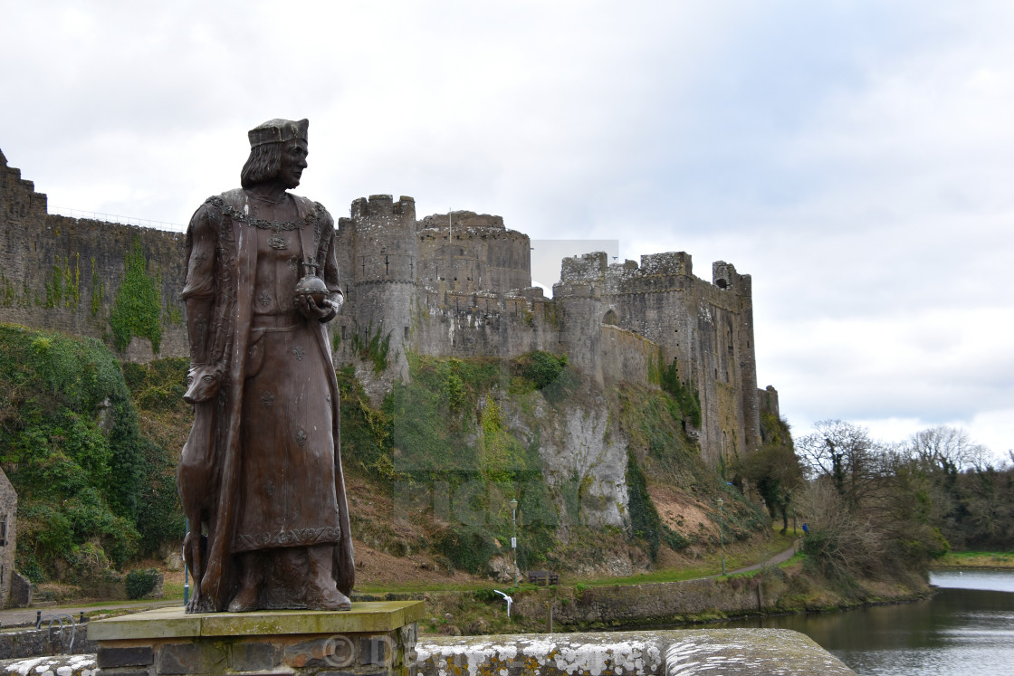 "Henry Tudor at Pembroke Castle" stock image