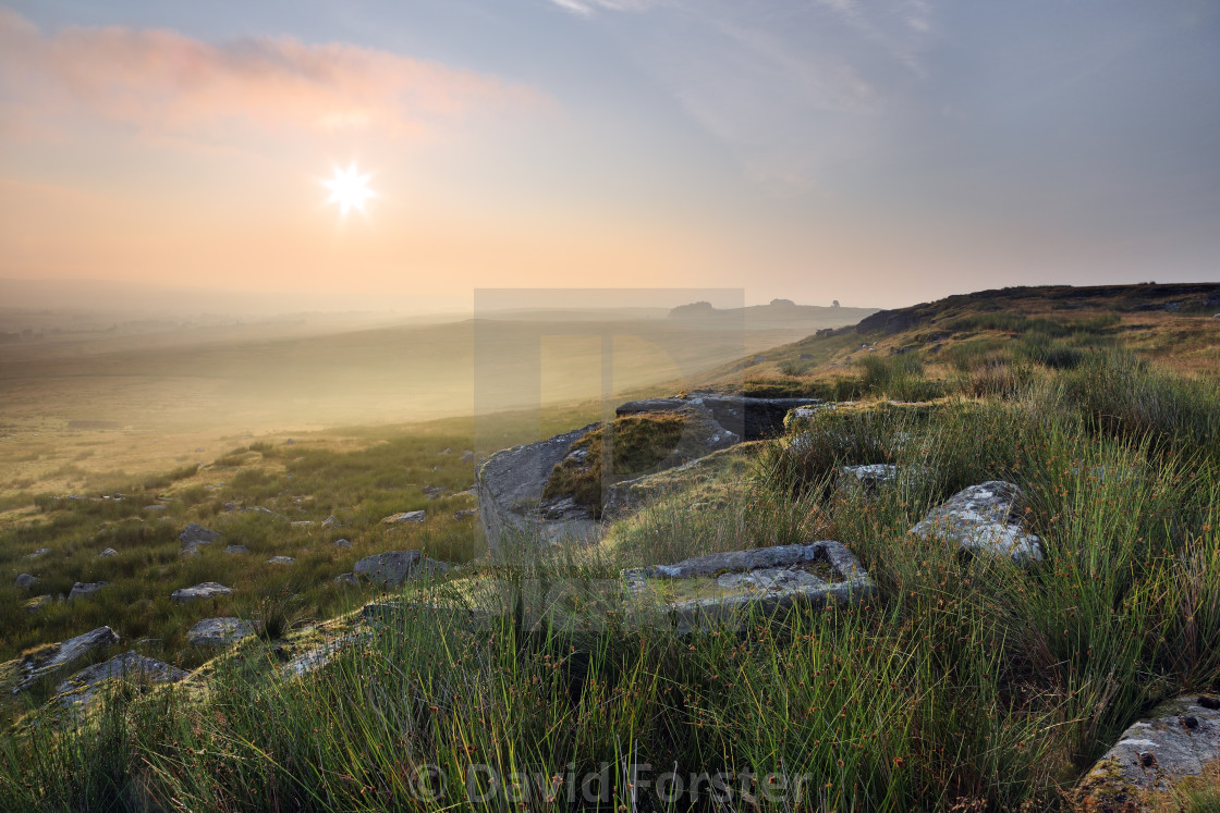 "Baldersdale Viewed from Goldsborough at Sunrise, Teesdale, UK" stock image