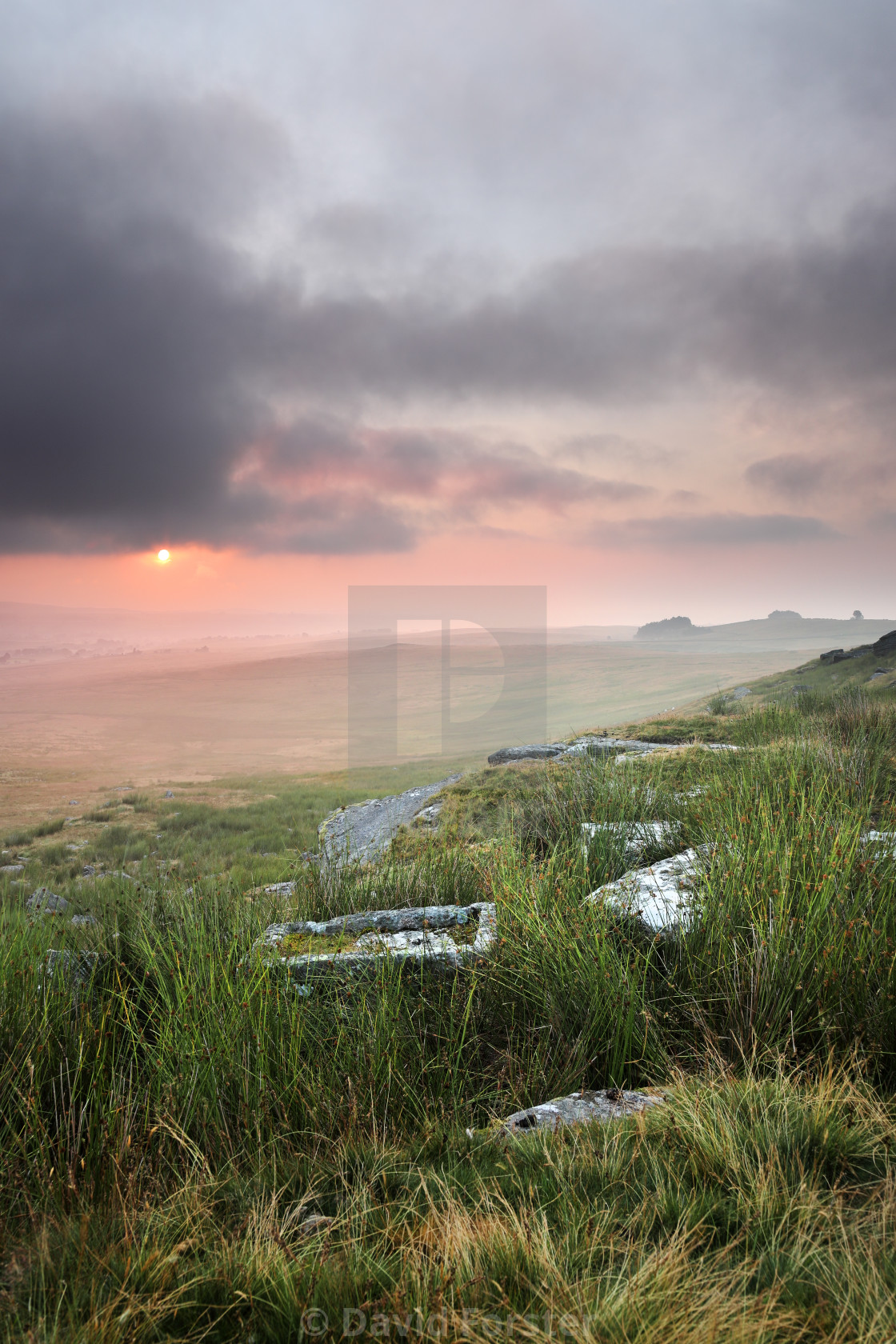 "Baldersdale Viewed from Goldsborough at Sunrise, Teesdale, UK" stock image