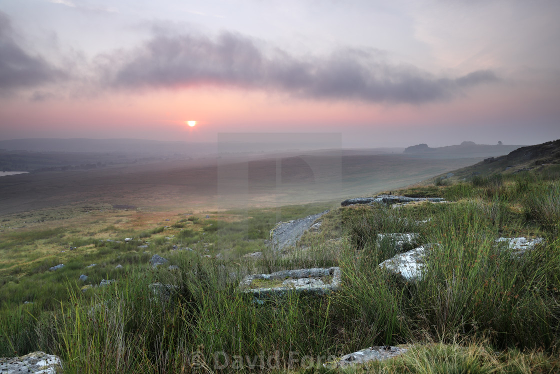 "Baldersdale Viewed from Goldsborough at Sunrise, Teesdale, UK" stock image