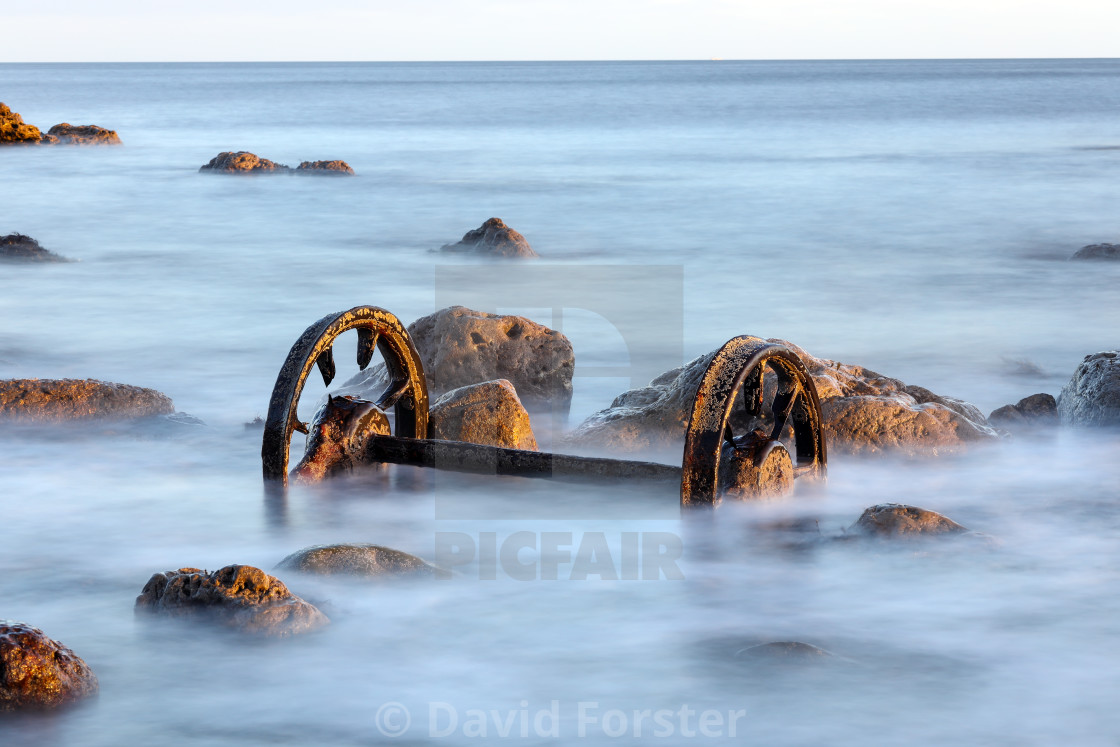 "Seaham Wheels, Chemical Beach, Seaham County Durham, UK" stock image