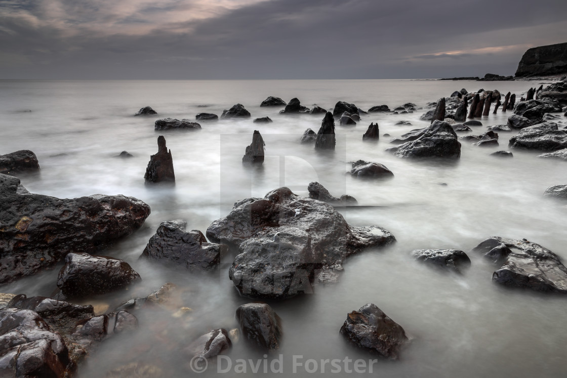 "Chemical Beach, Seaham, County Durham, UK" stock image