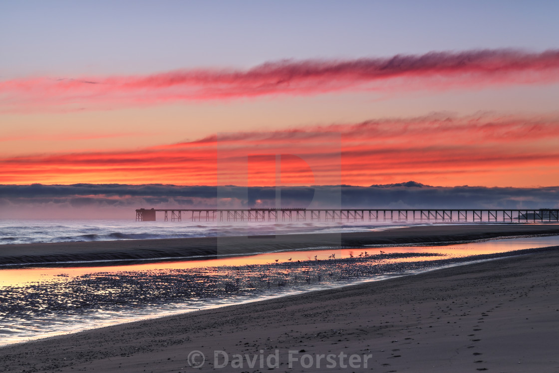 "Steetley Pier at Dawn, Hartlepool, County Durham, UK" stock image