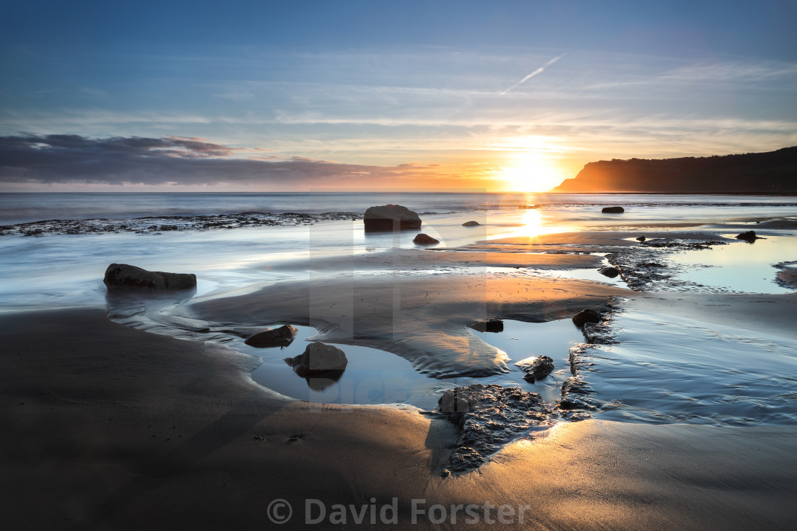 "Robin Hood’s Bay Sunrise, North Yorkshire, UK" stock image