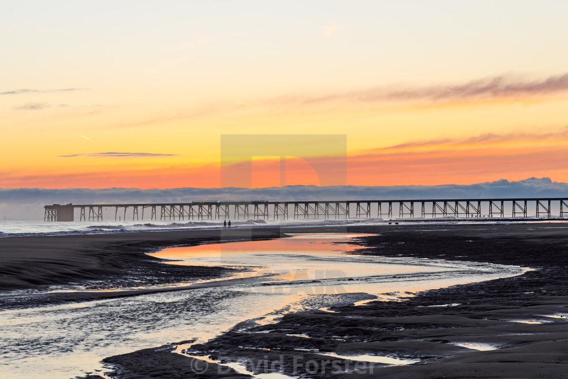 "Steetley Pier at Dawn, Hartlepool, County Durham, UK" stock image