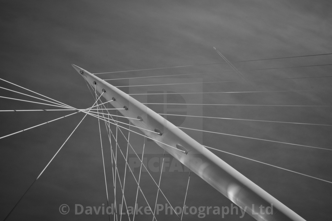 "My Manchester - Trinity Bridge (B&W)" stock image