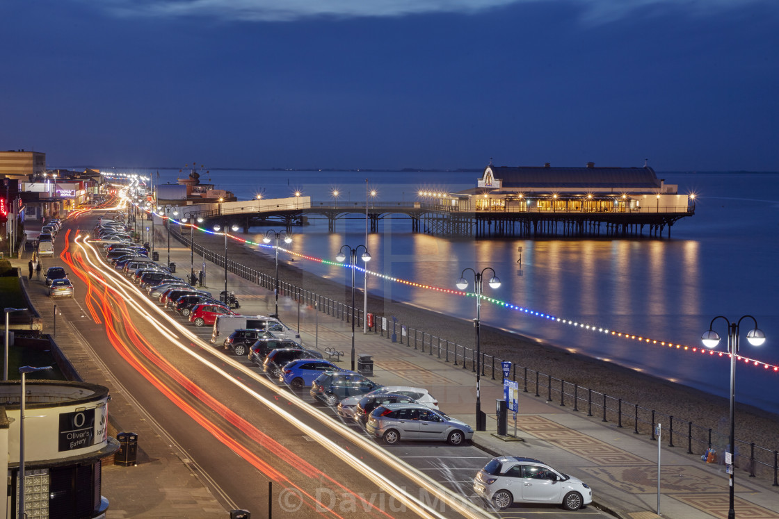 "Cleethorpes pier reflecting on the high tide" by David Moss - £62.00 "Cleethorpes pier reflecting on the high tide" stock image