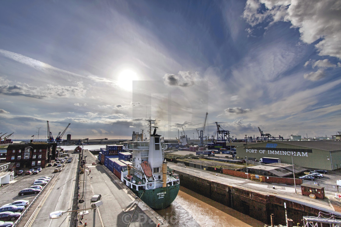 "Immingham Docks commercial shipping docks" by David Moss - £62.00 "Immingham Docks commercial shipping docks" stock image