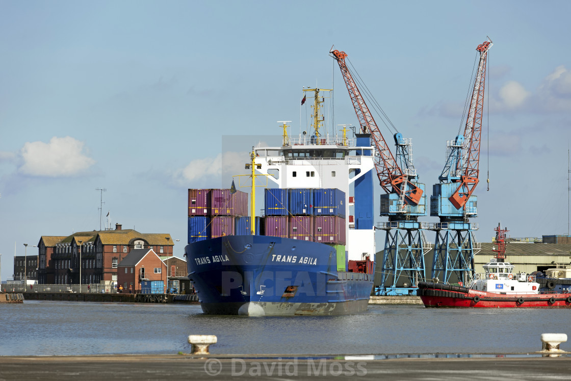 "Associated British Ports Immingham Docks container Ship" by David Moss - £62.00 "Associated British Ports Immingham Docks container Ship" stock image