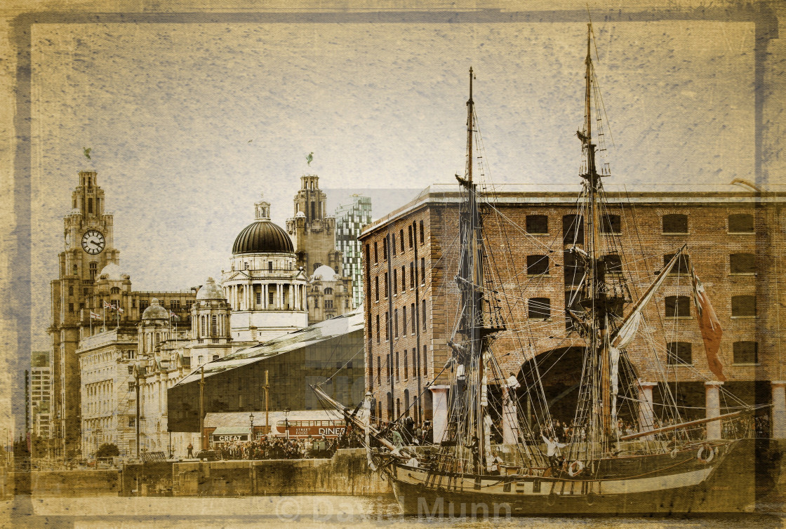 "Pirate Ship in The Royal Albert Dock, Liverpool" stock image