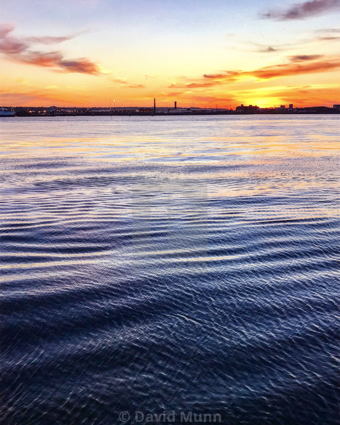 "Sunset over The River Mersey" stock image