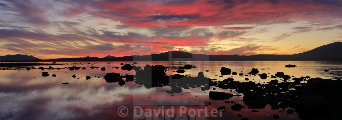 "Sunset over the Gulf of Admiral Montt, Puerto Natales city, Patagonia, Chile,..." by David Porter - $25.13 "Sunset over the Gulf of Admiral Montt, Puerto Natales city, Patagonia, Chile,..." stock image