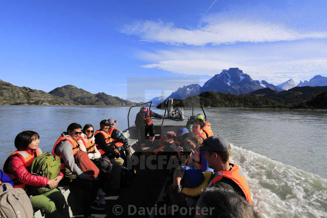 "People on a boat trip at the Grey Glacier, Lago Grey, Torres del Paine..." by David Porter - $18.83 "People on a boat trip at the Grey Glacier, Lago Grey, Torres del Paine..." stock image