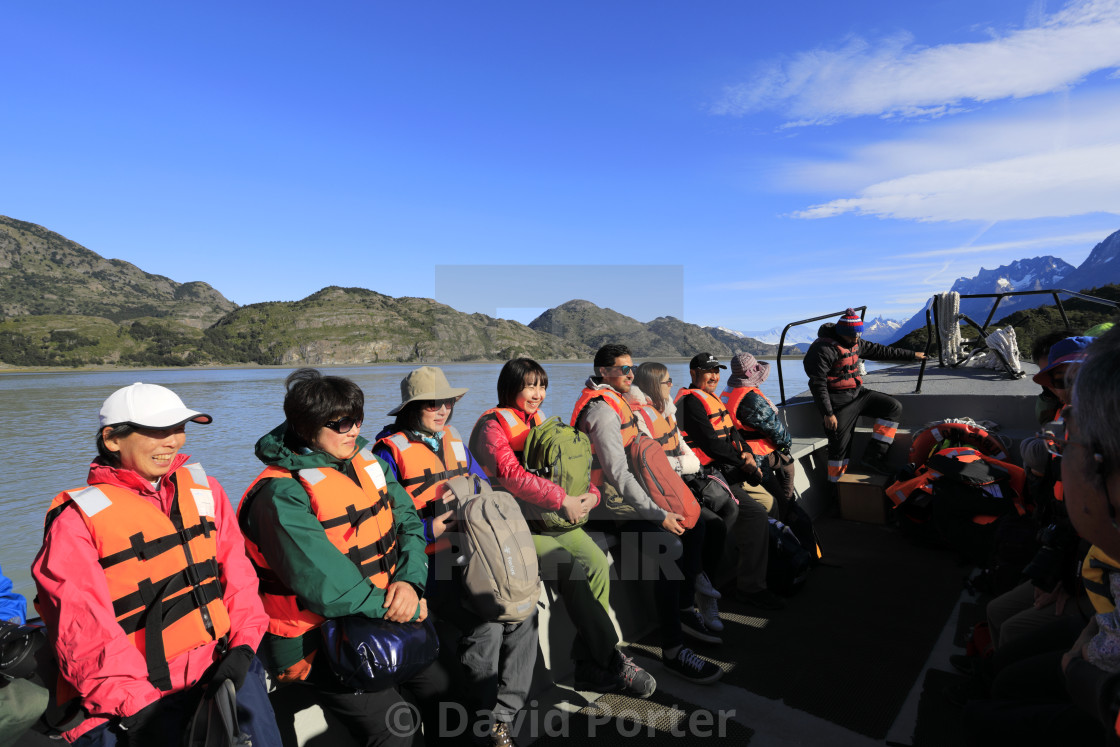 "People on a boat trip at the Grey Glacier, Lago Grey, Torres del Paine..." by David Porter - $18.85 "People on a boat trip at the Grey Glacier, Lago Grey, Torres del Paine..." stock image