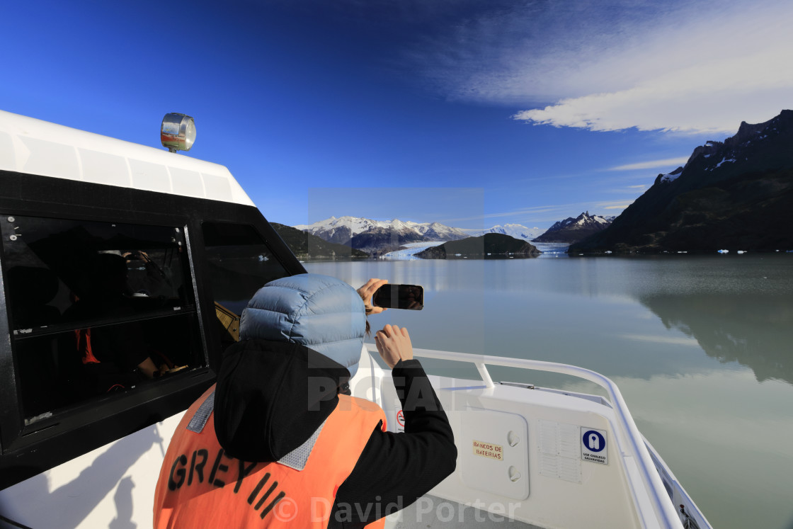 "People on a boat trip at the Grey Glacier, Lago Grey, Torres del Paine..." by David Porter - $18.85 "People on a boat trip at the Grey Glacier, Lago Grey, Torres del Paine..." stock image