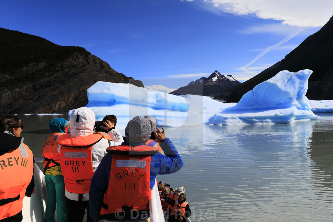 "People on a boat trip at the Grey Glacier, Lago Grey, Torres del Paine..." by David Porter - $18.85 "People on a boat trip at the Grey Glacier, Lago Grey, Torres del Paine..." stock image