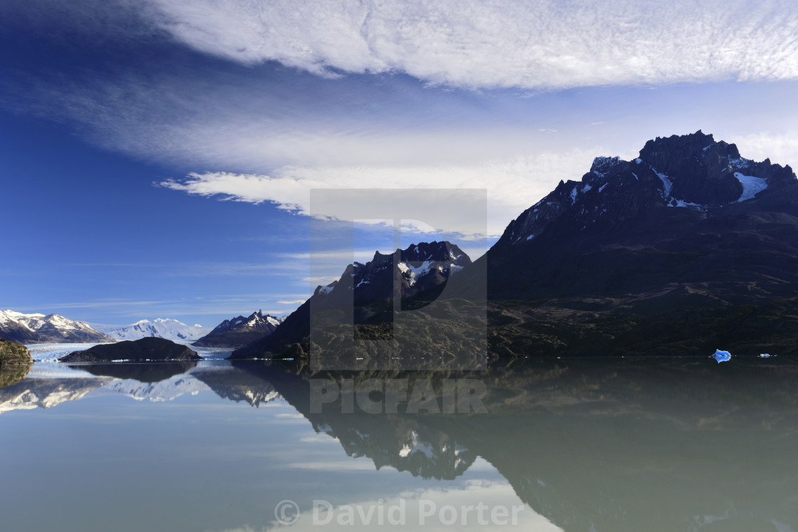 "View of the Grey Glacier, Lago Grey, Torres del Paine National Park,..." by David Porter - $18.85 "View of the Grey Glacier, Lago Grey, Torres del Paine National Park,..." stock image