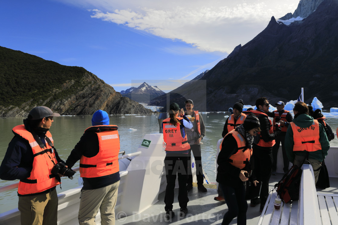 "People on a boat trip at the Grey Glacier, Lago Grey, Torres del Paine..." by David Porter - $18.85 "People on a boat trip at the Grey Glacier, Lago Grey, Torres del Paine..." stock image
