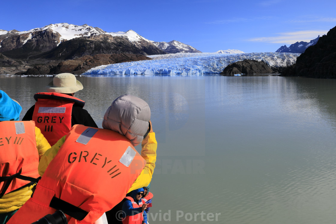 "People on a boat trip at the Grey Glacier, Lago Grey, Torres del Paine..." by David Porter - $18.83 "People on a boat trip at the Grey Glacier, Lago Grey, Torres del Paine..." stock image