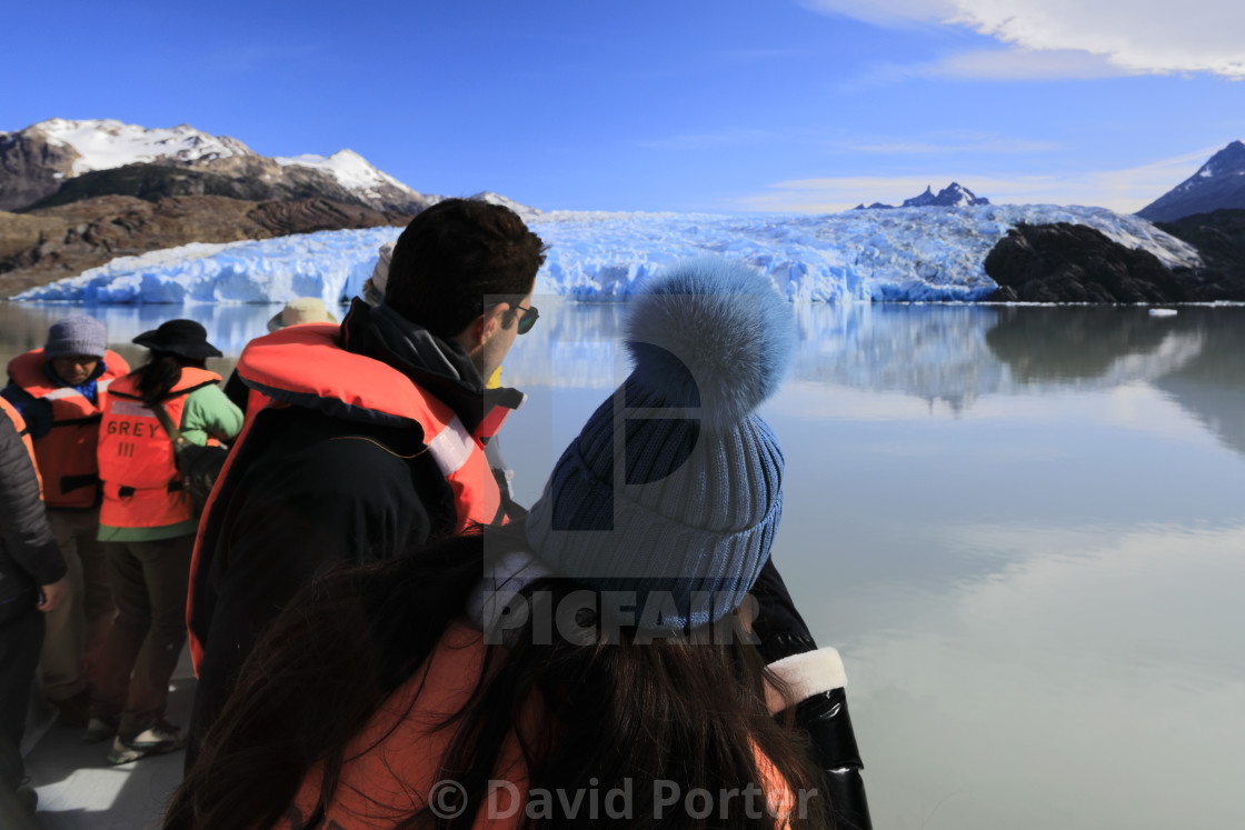 "People on a boat trip at the Grey Glacier, Lago Grey, Torres del Paine..." by David Porter - $18.83 "People on a boat trip at the Grey Glacier, Lago Grey, Torres del Paine..." stock image