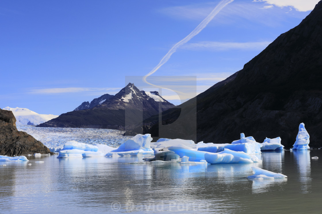 "View of the Grey Glacier, Lago Grey, Torres del Paine National Park,..." by David Porter - $18.85 "View of the Grey Glacier, Lago Grey, Torres del Paine National Park,..." stock image