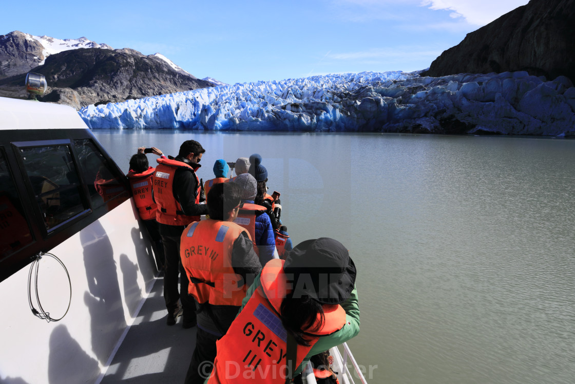 "People on a boat trip at the Grey Glacier, Lago Grey, Torres del Paine..." by David Porter - $18.85 "People on a boat trip at the Grey Glacier, Lago Grey, Torres del Paine..." stock image
