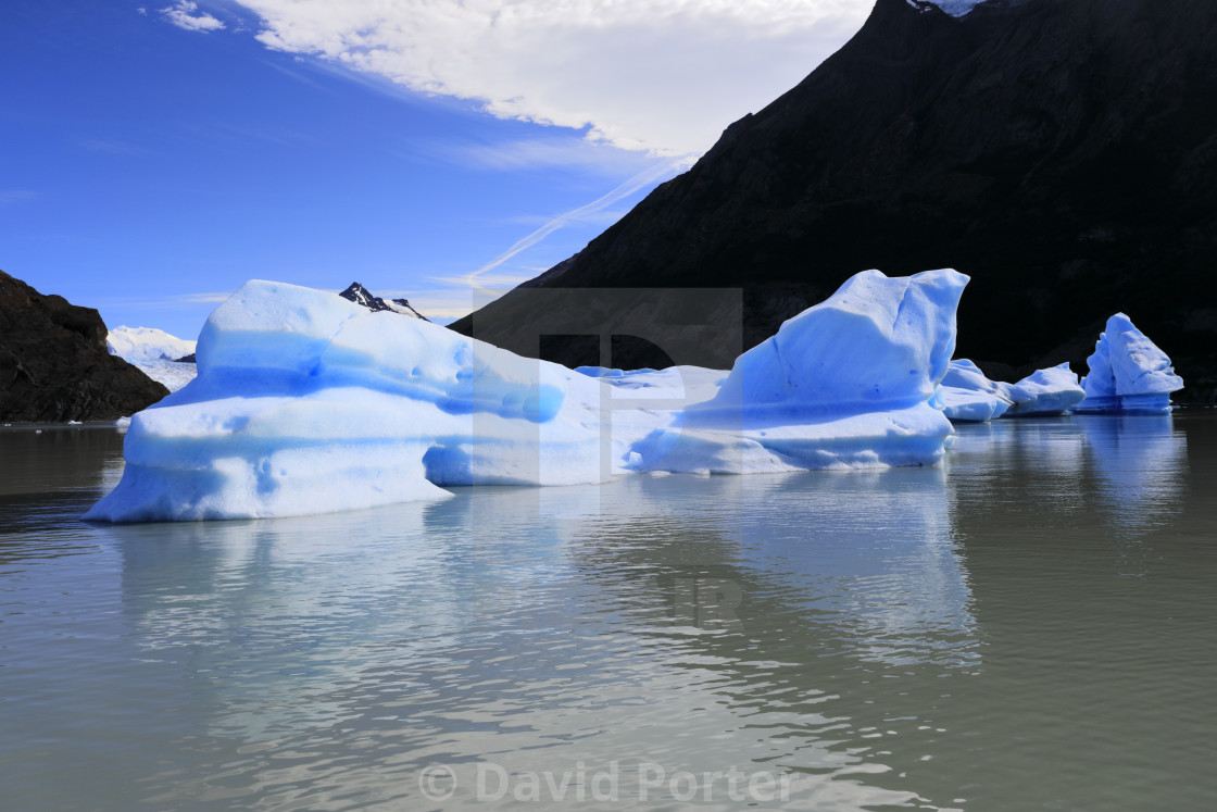 "View of the Grey Glacier, Lago Grey, Torres del Paine National Park,..." by David Porter - $18.85 "View of the Grey Glacier, Lago Grey, Torres del Paine National Park,..." stock image