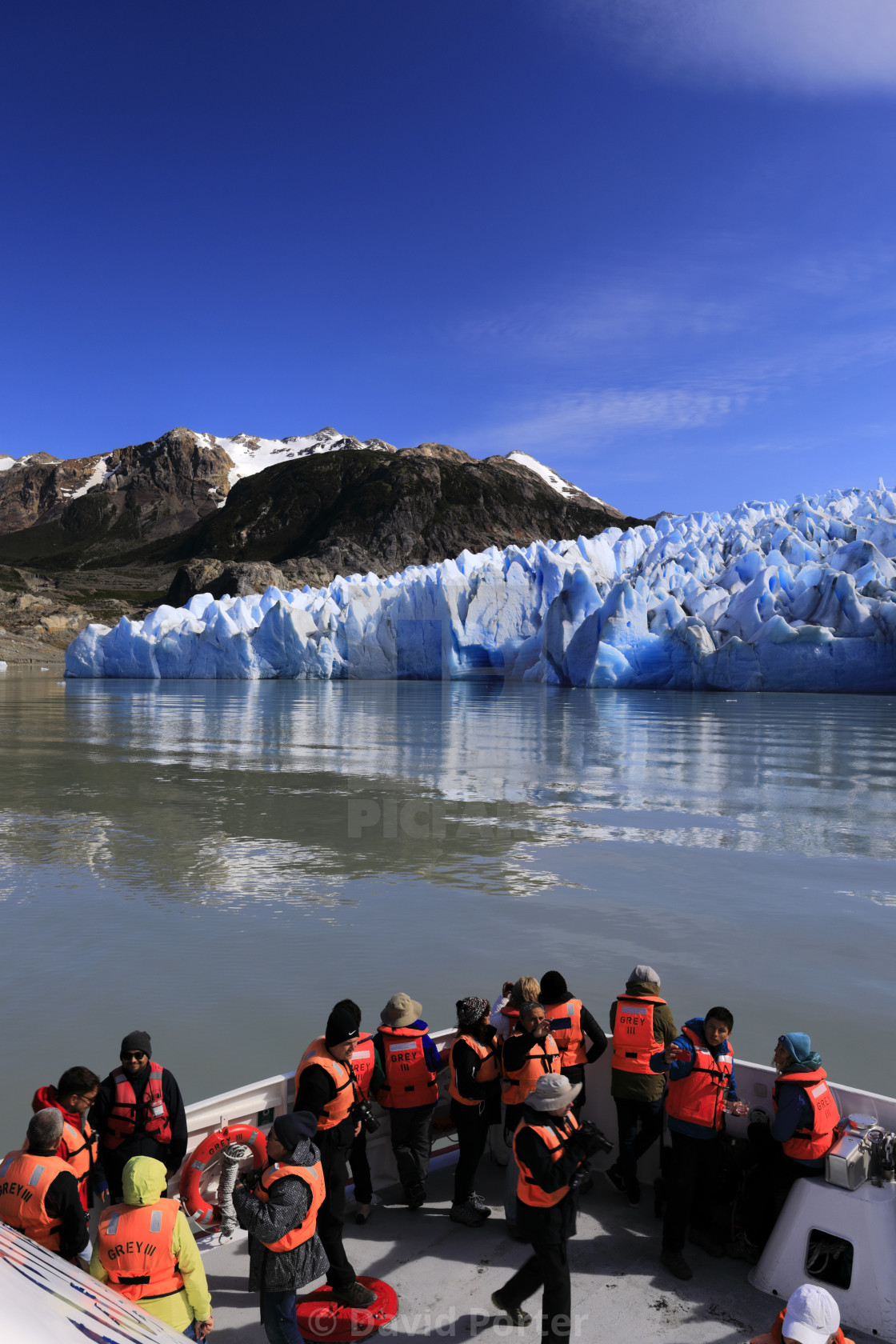 "People on a boat trip at the Grey Glacier, Lago Grey, Torres del Paine..." by David Porter - $18.85 "People on a boat trip at the Grey Glacier, Lago Grey, Torres del Paine..." stock image