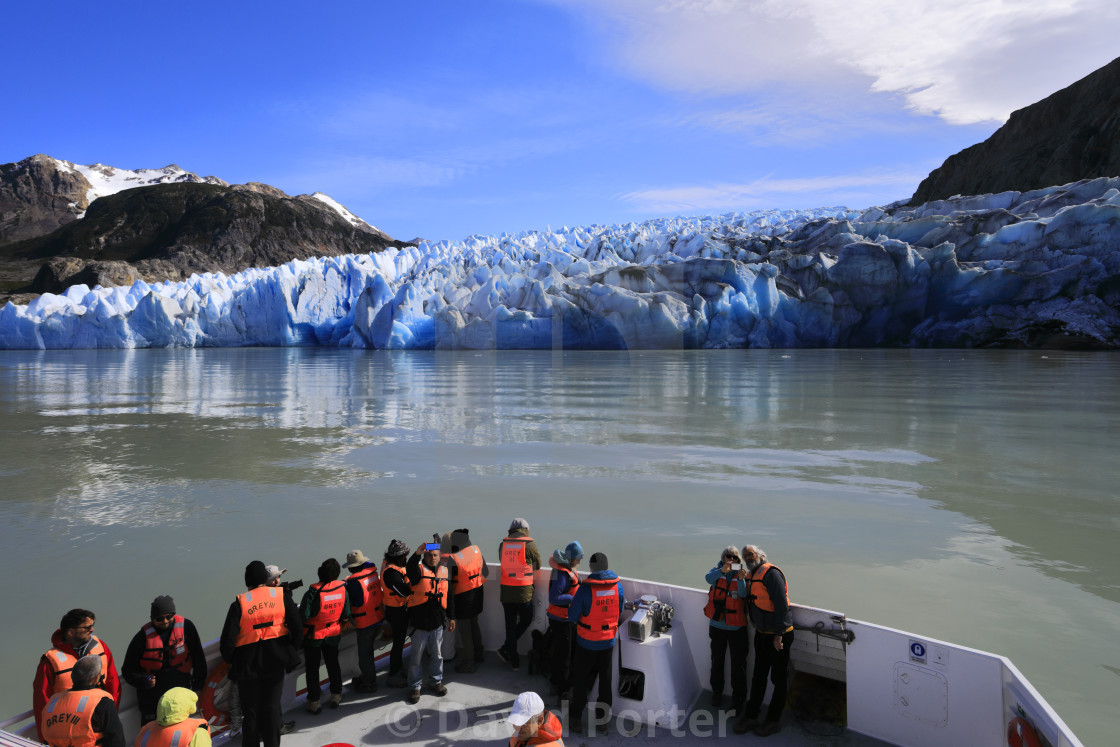 "People on a boat trip at the Grey Glacier, Lago Grey, Torres del Paine..." by David Porter - $18.85 "People on a boat trip at the Grey Glacier, Lago Grey, Torres del Paine..." stock image