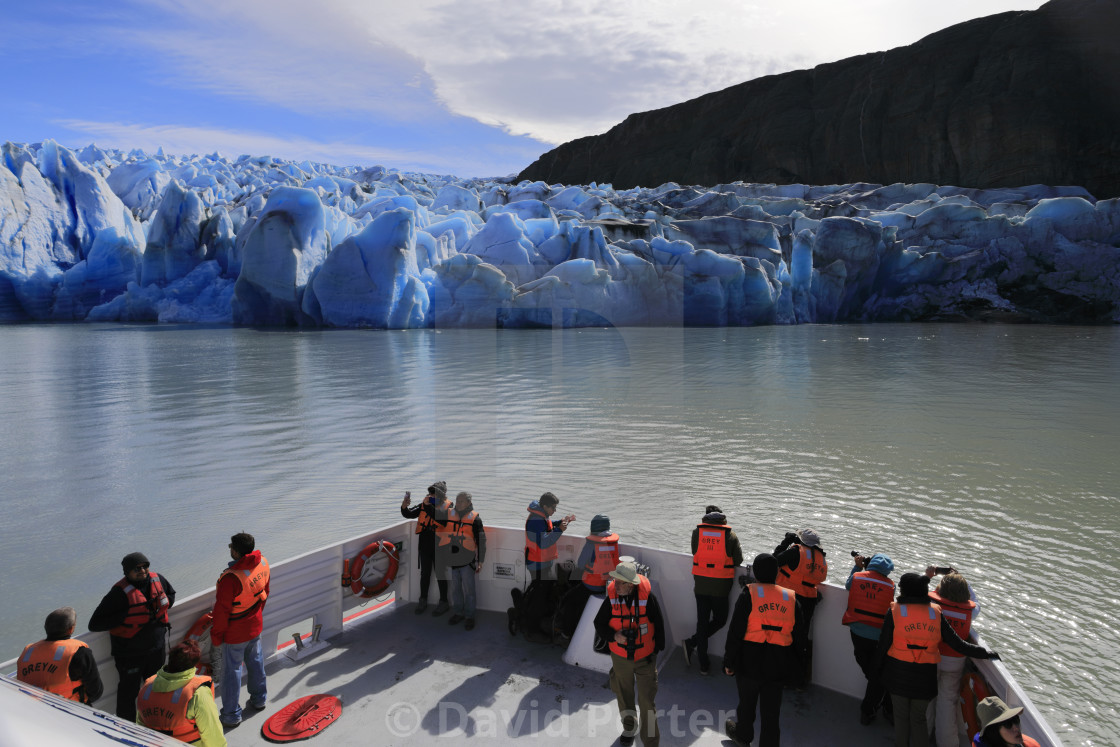 "People on a boat trip at the Grey Glacier, Lago Grey, Torres del Paine..." by David Porter - $18.85 "People on a boat trip at the Grey Glacier, Lago Grey, Torres del Paine..." stock image