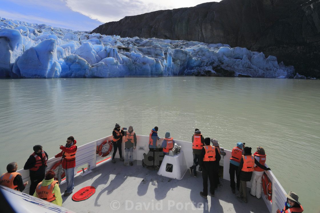 "People on a boat trip at the Grey Glacier, Lago Grey, Torres del Paine..." by David Porter - $18.85 "People on a boat trip at the Grey Glacier, Lago Grey, Torres del Paine..." stock image