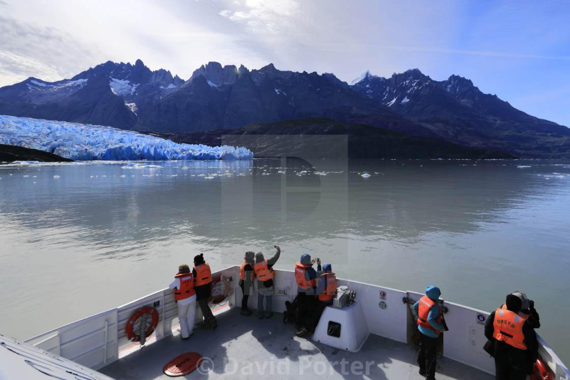 "People on a boat trip at the Grey Glacier, Lago Grey, Torres del Paine..." by David Porter - $18.83 "People on a boat trip at the Grey Glacier, Lago Grey, Torres del Paine..." stock image