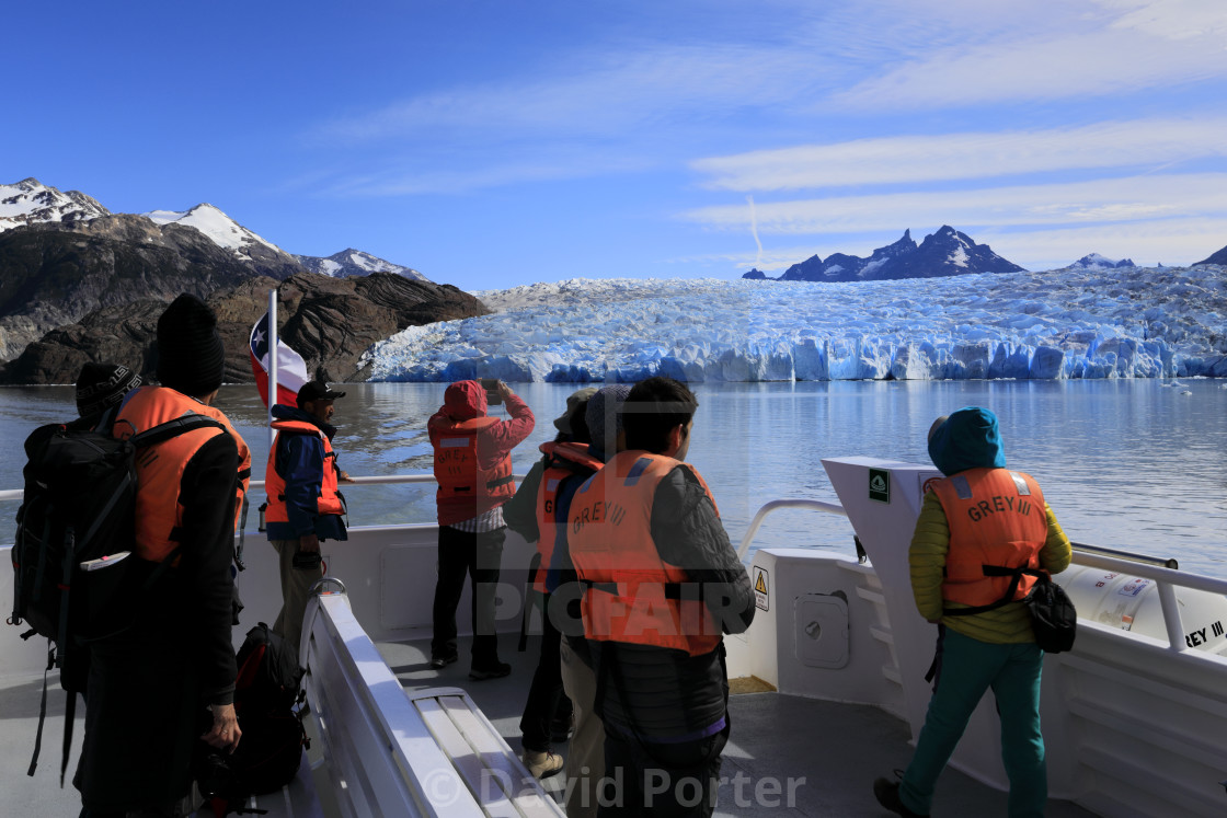 "People on a boat trip at the Grey Glacier, Lago Grey, Torres del Paine..." by David Porter - $18.85 "People on a boat trip at the Grey Glacier, Lago Grey, Torres del Paine..." stock image
