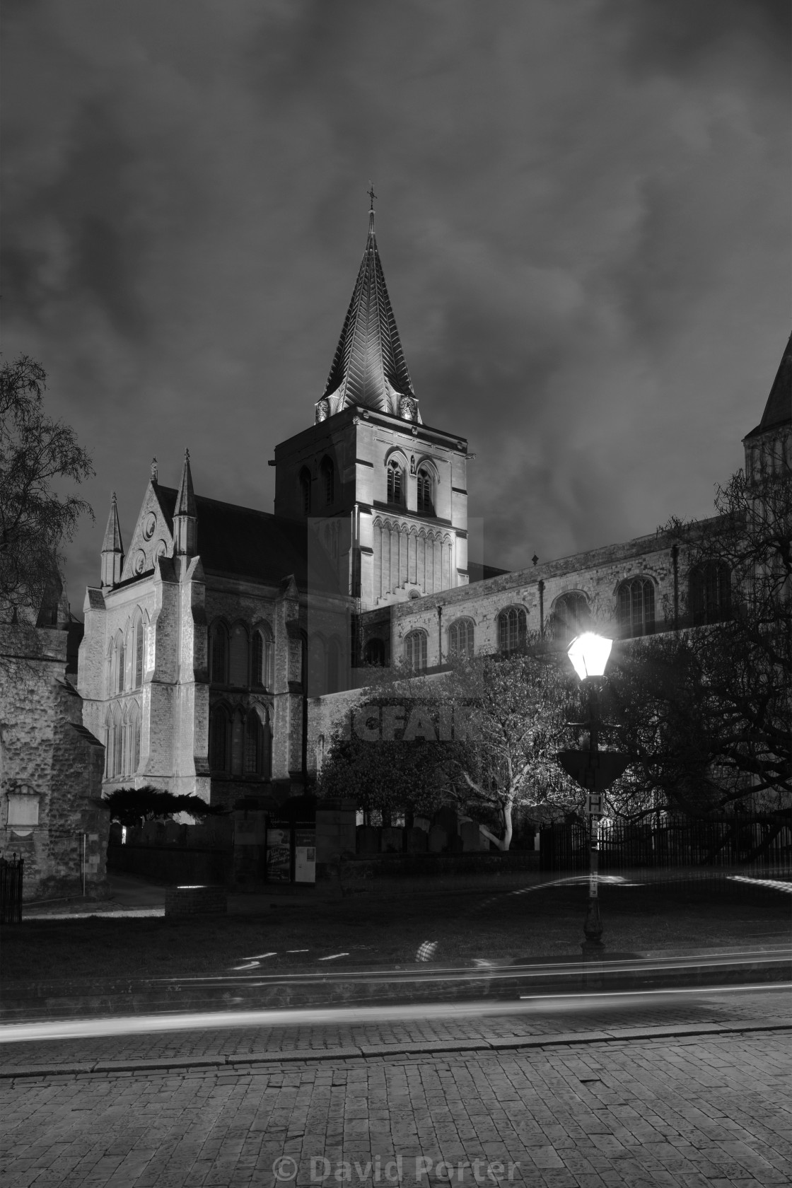 "Evening view over of Rochester Cathedral, Rochester City, Kent County,..." stock image